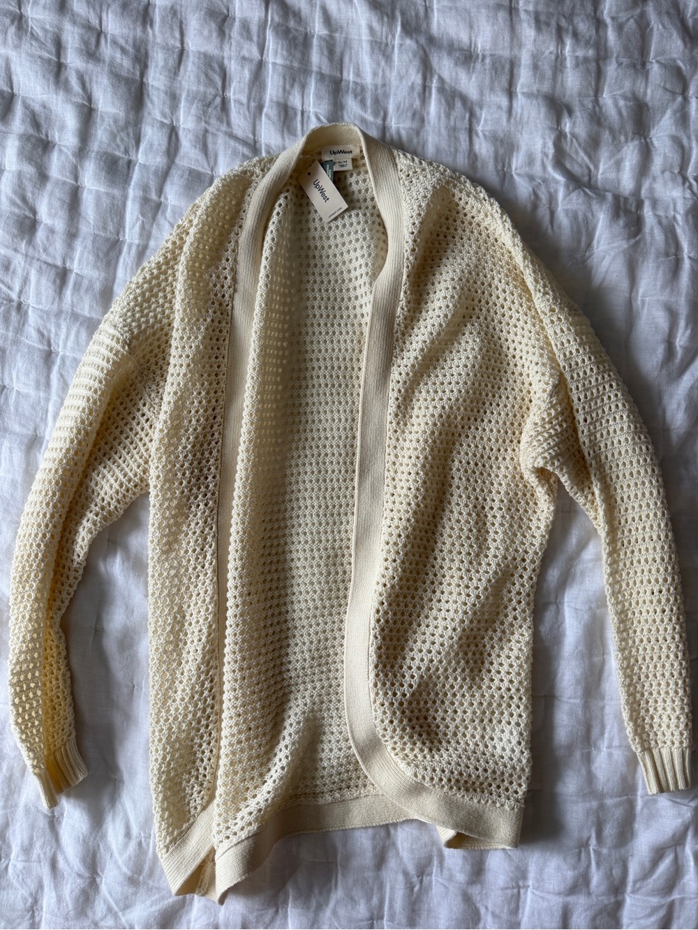 Open-Knit Cream Cardigan